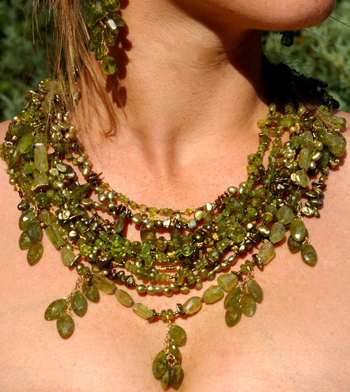 Peridot Necklace handmade by Betsy Klein Jewelry