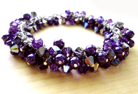Swarovski Crystal Purple Velvet Bracelet