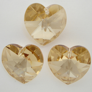 Swarovski 6628 Crystal Heart in Crystal Golden Shadow