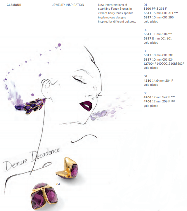 Glamour Jewelry Inspiration Swarovski Elements Fashion and Color Trends