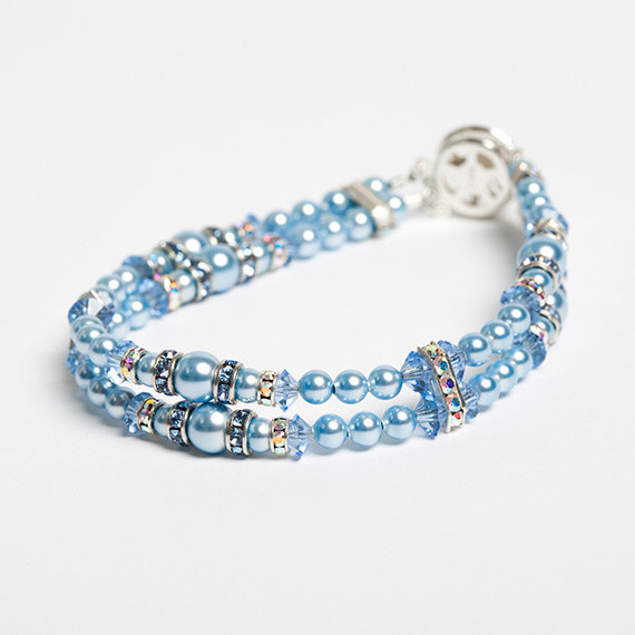 Swarovski Bridesmaids jewelry Pearls and Rhinestone Rondelles