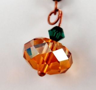 Swarovski Pumpkin Necklace Rondelle Bead
