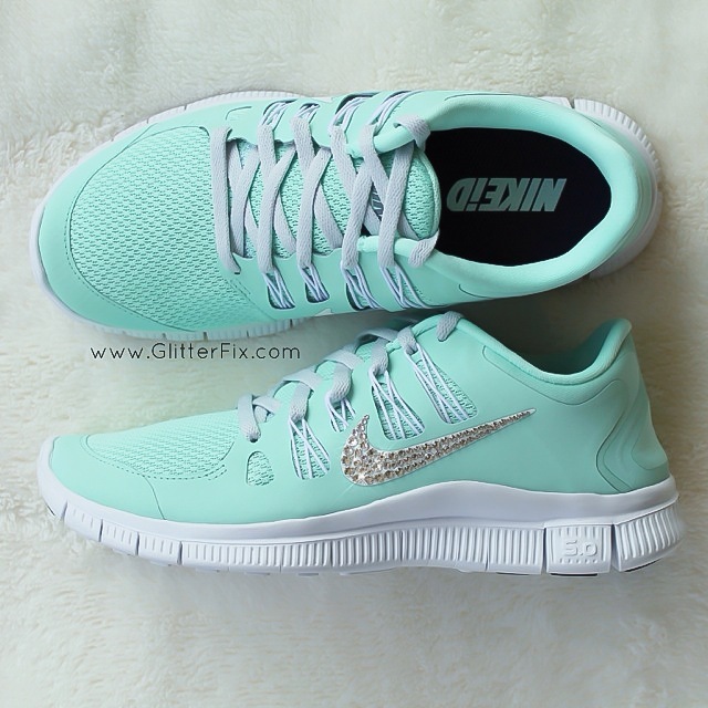 Swarovski Crystal Nike Shoes Mint Green