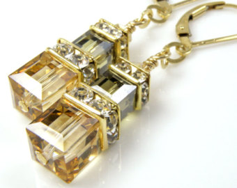 Swarovski Cube Earrings