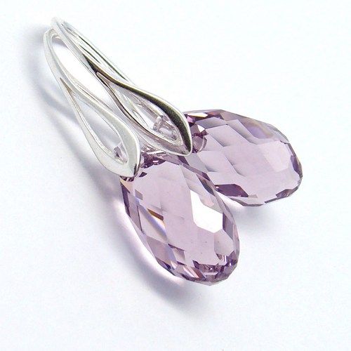 6010 Swarovski Briolette earrings in Light Amethyst