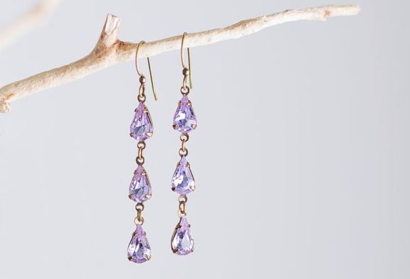 Swarovski Alexandrite Color Earrings