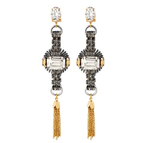Mixed metal Swarovski earrings