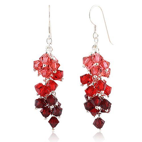 Swarovski Crystal Dangle earrings for marsala inspired jewelry