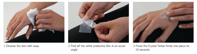 Application of Swarovski Crystal Body Tattoos