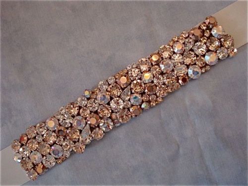 Crystal rose gold wedding sash