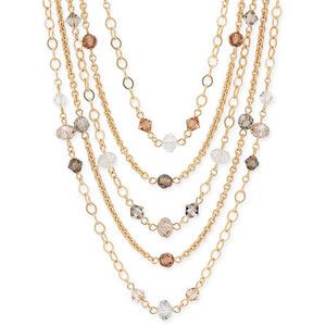 Dainty layered crystal necklaces