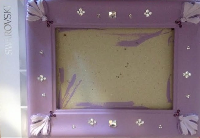 DIY painting frames and adding Swarovski Crystals Flatbacks from Rainbows of Light