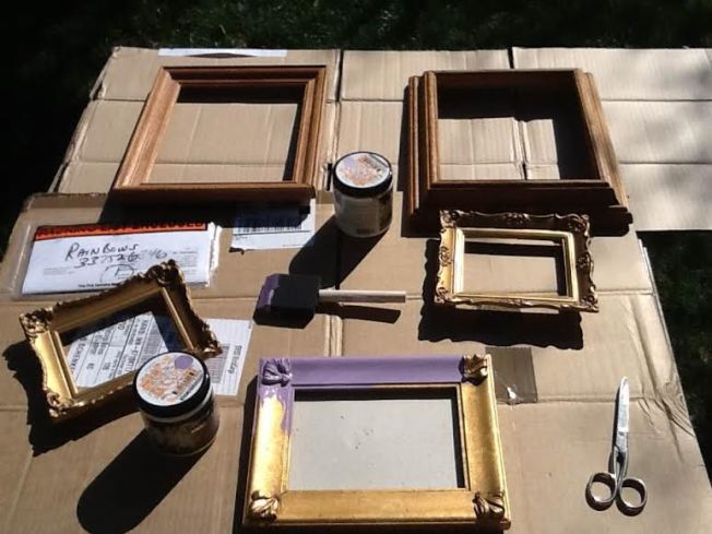 DIY painting frames and adding Swarovski Crystals