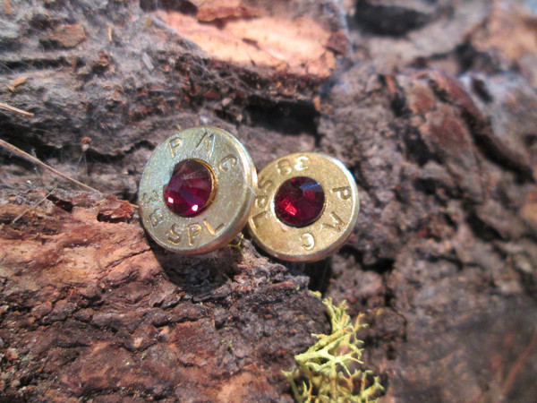 Swarovski Crystal and ammunition earrings made by Bad Ass Babe