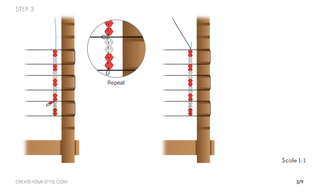 DIY American Dream Swarovski Crystal Bracelet Instructions Step 3