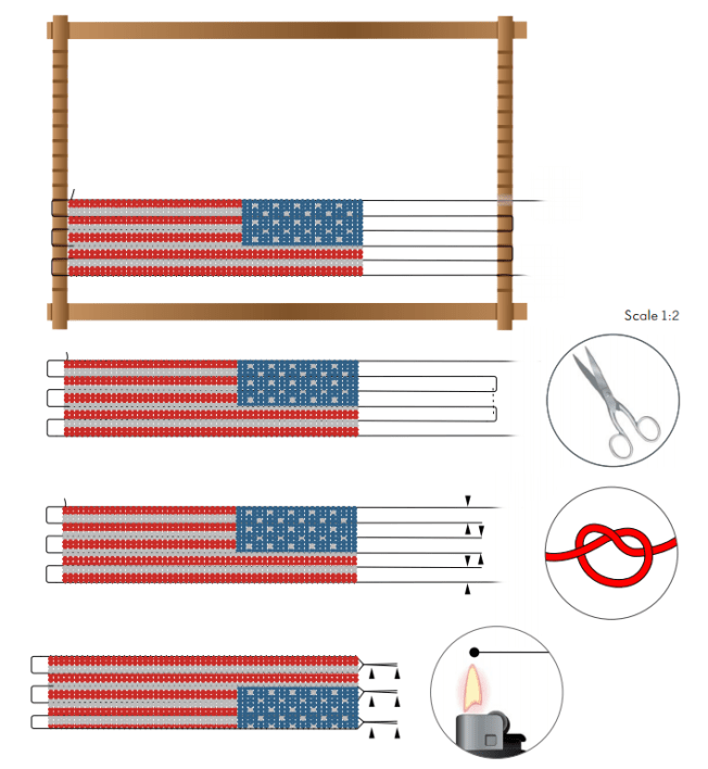 DIY American Dream Swarovski Crystal Bracelet Instructions Step 6