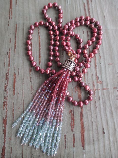 Trendy Tassel Necklaces beaded tassel ombre