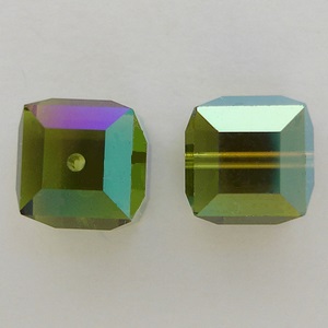 Swarovski Crystal 5601 Cube Beads Olivine AB Fall Fashion Color Trends