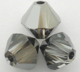 Swarovski Crystal Bicone Beads Crystal Silver Night