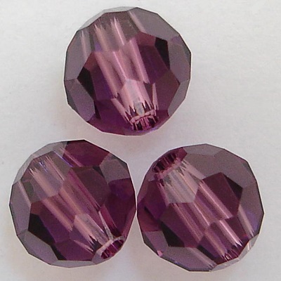 Swarovski Crystal Round Beads Amethyst