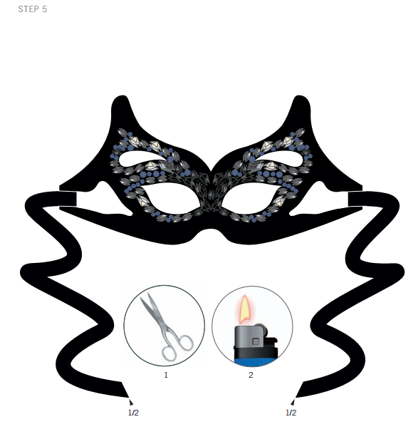 Swarovski Crystal Halloween Mask DIY Steps and instruction step 5