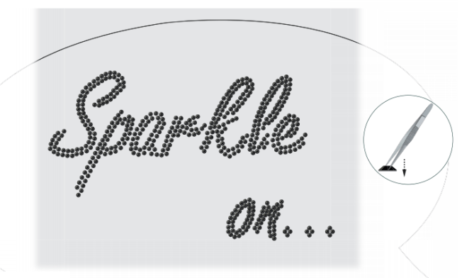 DIY Sparkle on shirt embellished with Swarovski Crystal Flatback Rhinestones jet black step by step instructions 4b