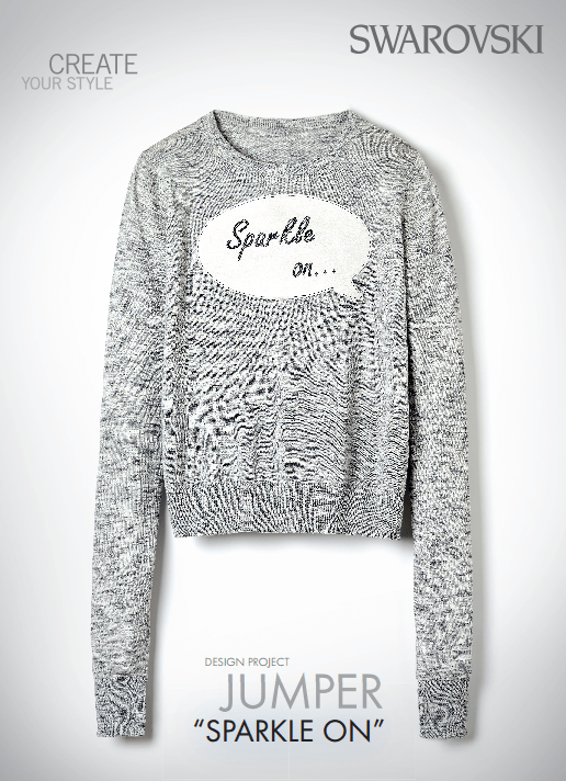 DIY Sparkle on shirt embellished with Swarovski Crystal Flatback Rhinestones