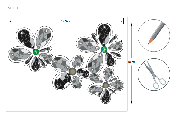 DIY Free Design and Instructions Swarovski Crystal Necklace Frozen Florets Step 1