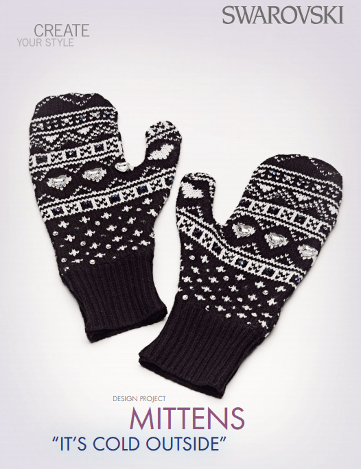 DIY Mittens with Swarovski Crystal embellishments