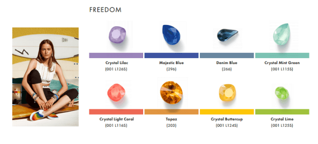 Swarovski Crystal Spring Summer Color Trend Information Freedom trend