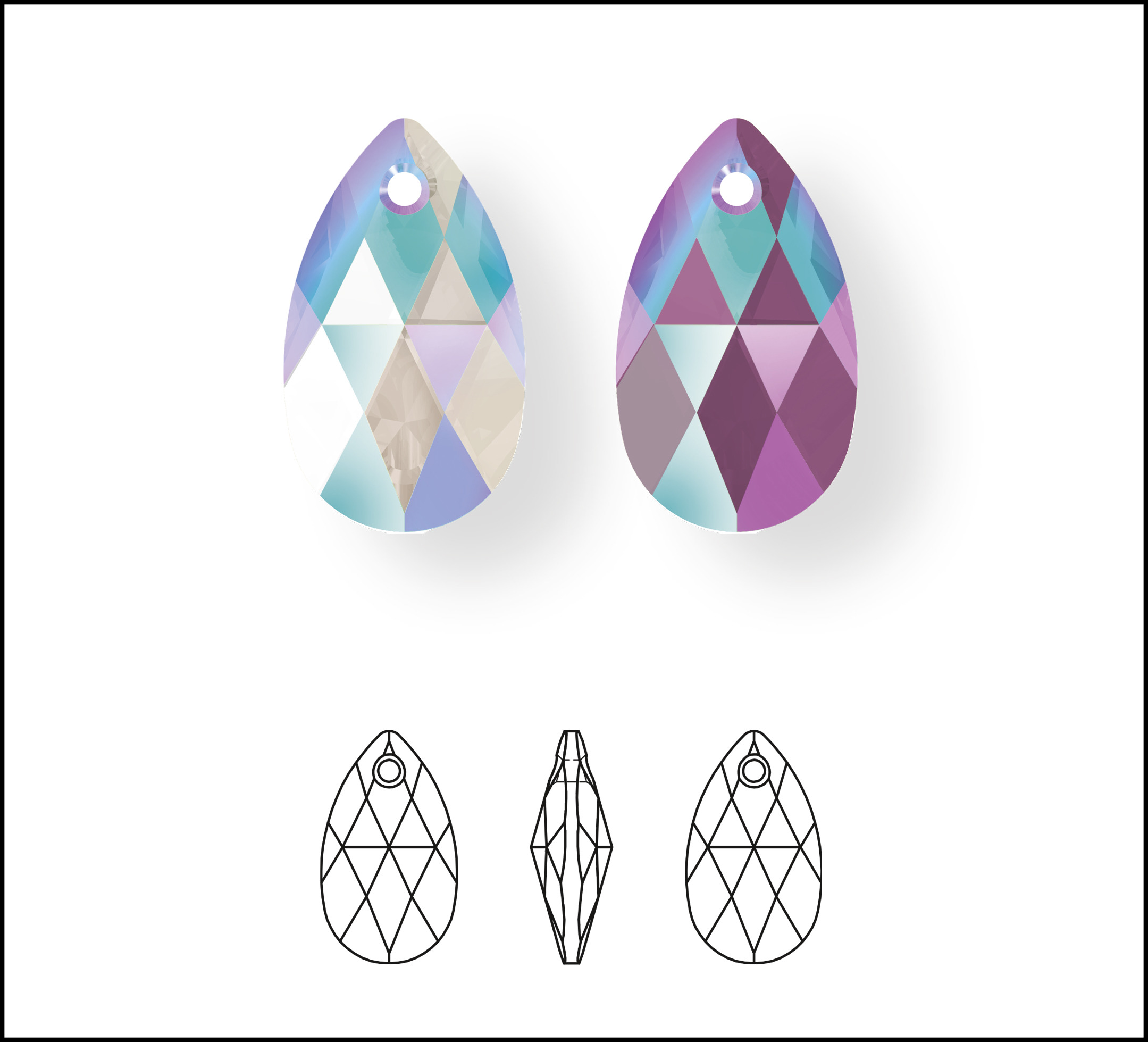 Swarovski_Crystal_ 6106_Pearshape_Pendants_ New_Crystal_DeLight_Effect